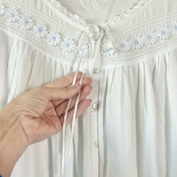 Eileen West Nightgown Extra Large Cottagecore Floral Lace Cotton Grandma Gown - Picture 4 of 11